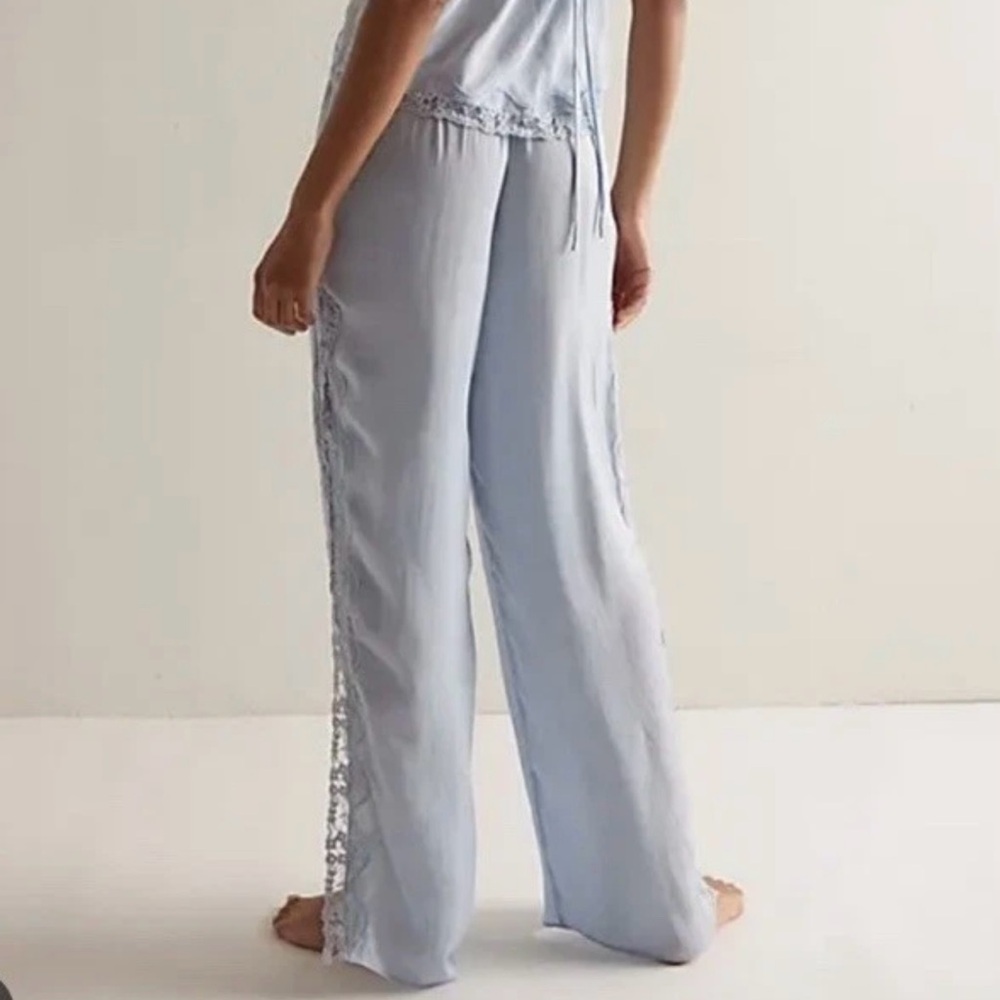 Free People Someone Like You Lace Inset Silky Romantic Pants